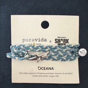 Pura Vida Blue and White Shark Bracelet